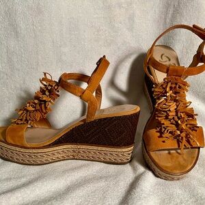 Kanna Suede Fringe Espadrille Wedge Sandals | Spain | EU 39